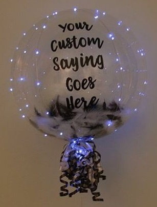 Bobo balloon custom printed with lights